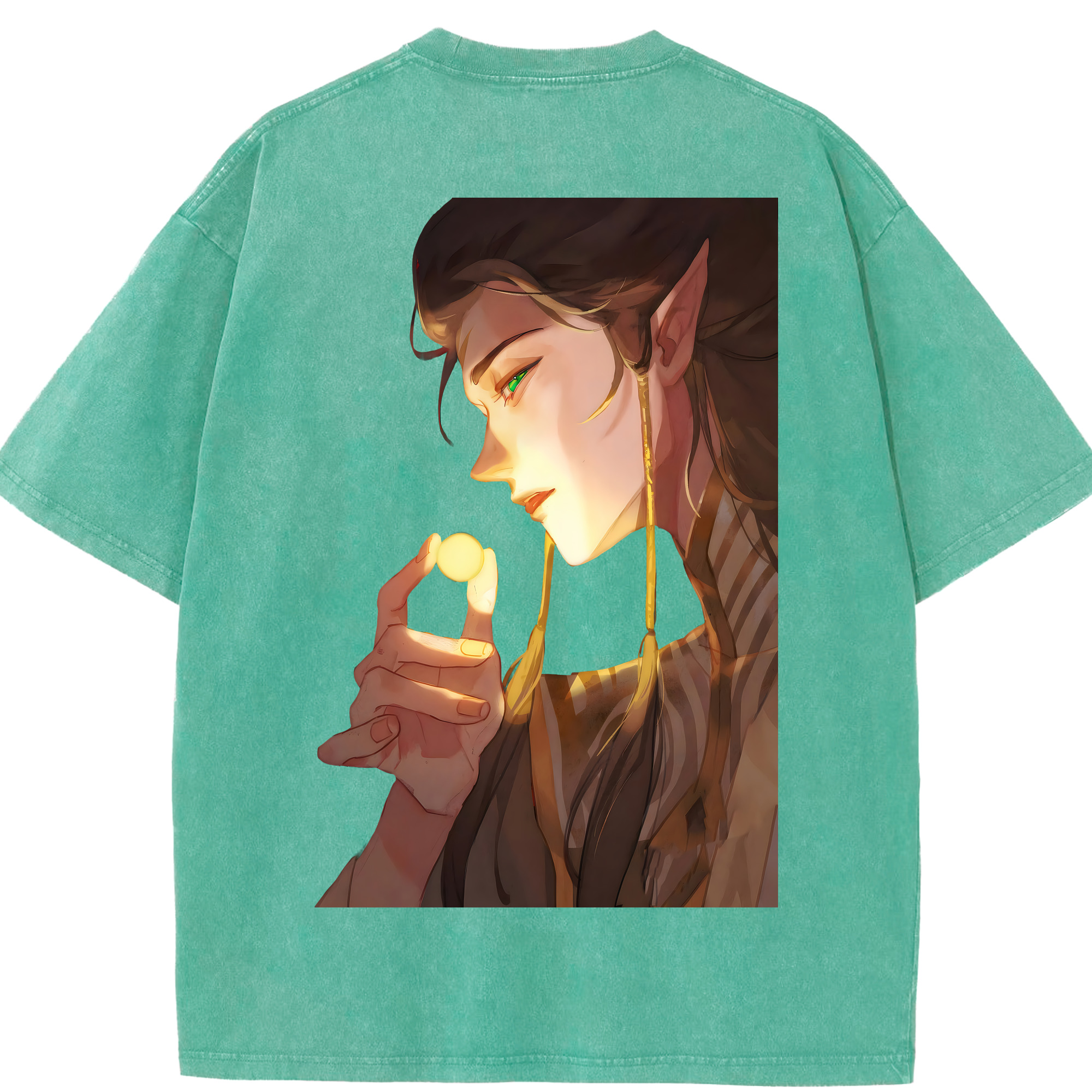（画像用） Ne Zha 2 ナタ 魔童の大暴れ 綿100% ヴィンテージ風 半袖Tシャツ（背面プリント）